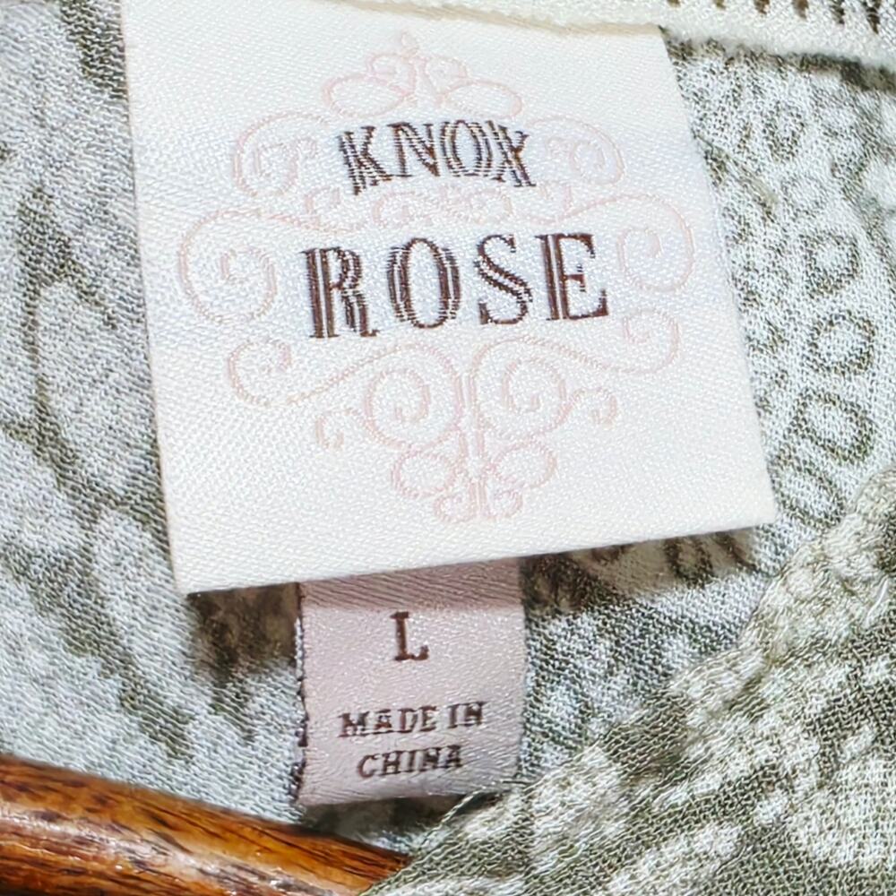 Knox Rose Dress Women's Size L Light Sage Paisley Tiered Casual Boho Summer - Picture 6 of 8